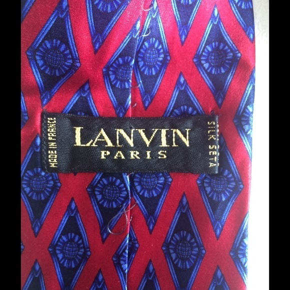 🗣LAST CHANCE🗣 Lanvin Blue and Red Tie - Picture 2 of 2